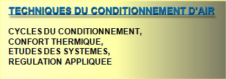 Techniques du conditonnement d'air